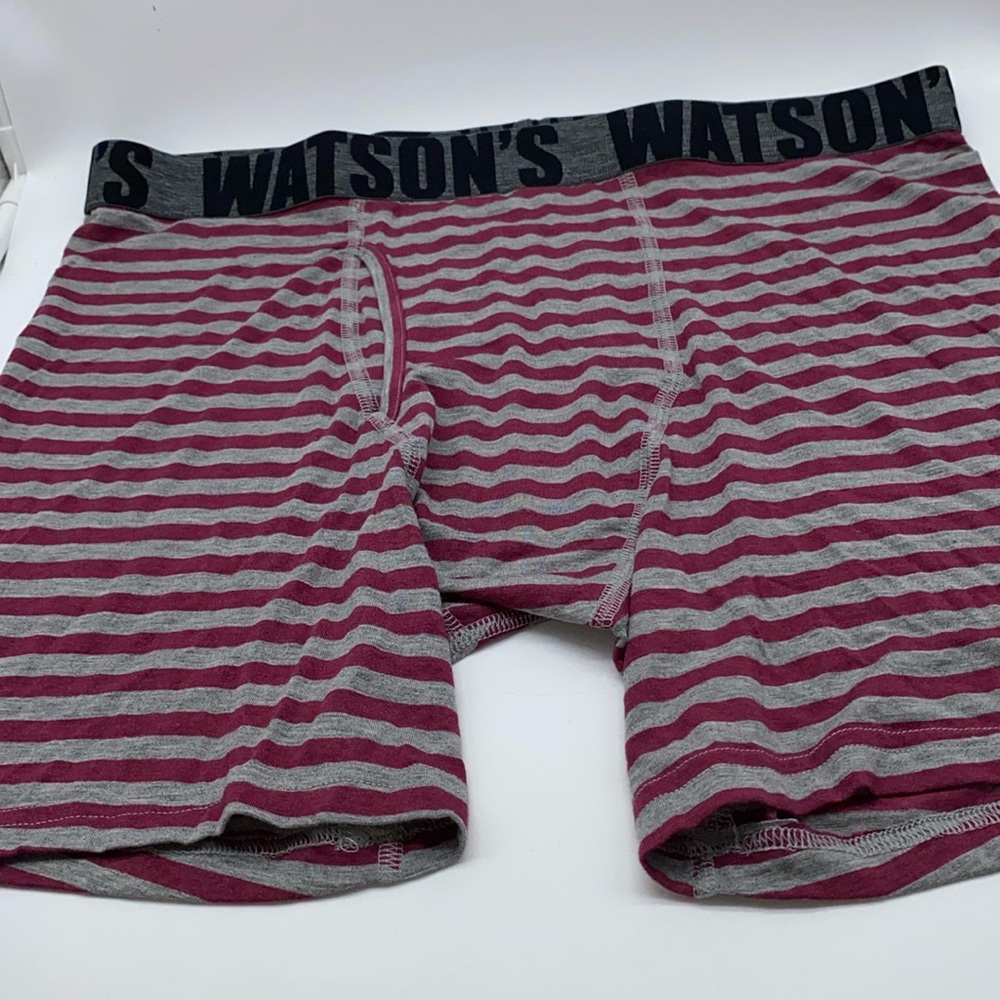 Watson’s Men’s Boxer Briefs Size XL Red Grey Stripe New